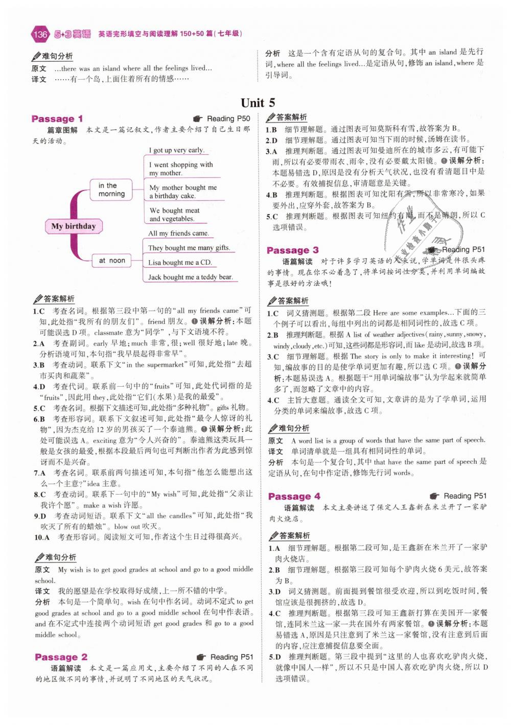 2018年53English七年級英語完形填空與閱讀理解150加50篇 第10頁