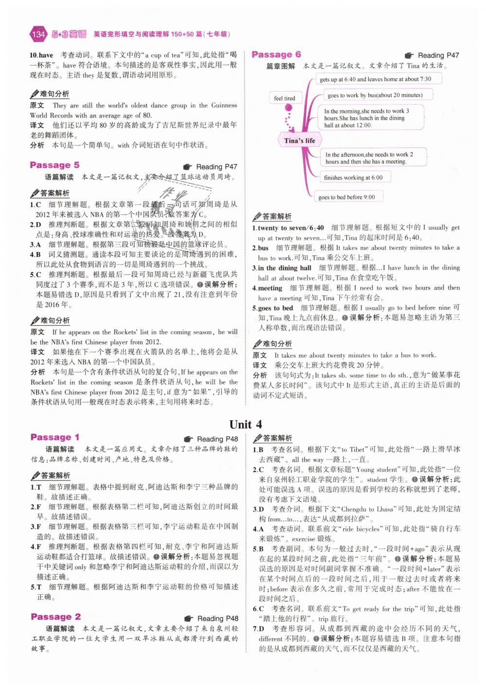 2018年53English七年級(jí)英語(yǔ)完形填空與閱讀理解150加50篇 第8頁(yè)