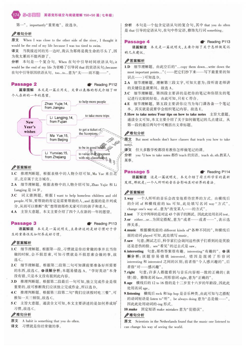 2018年53English七年級英語完形填空與閱讀理解150加50篇 第48頁