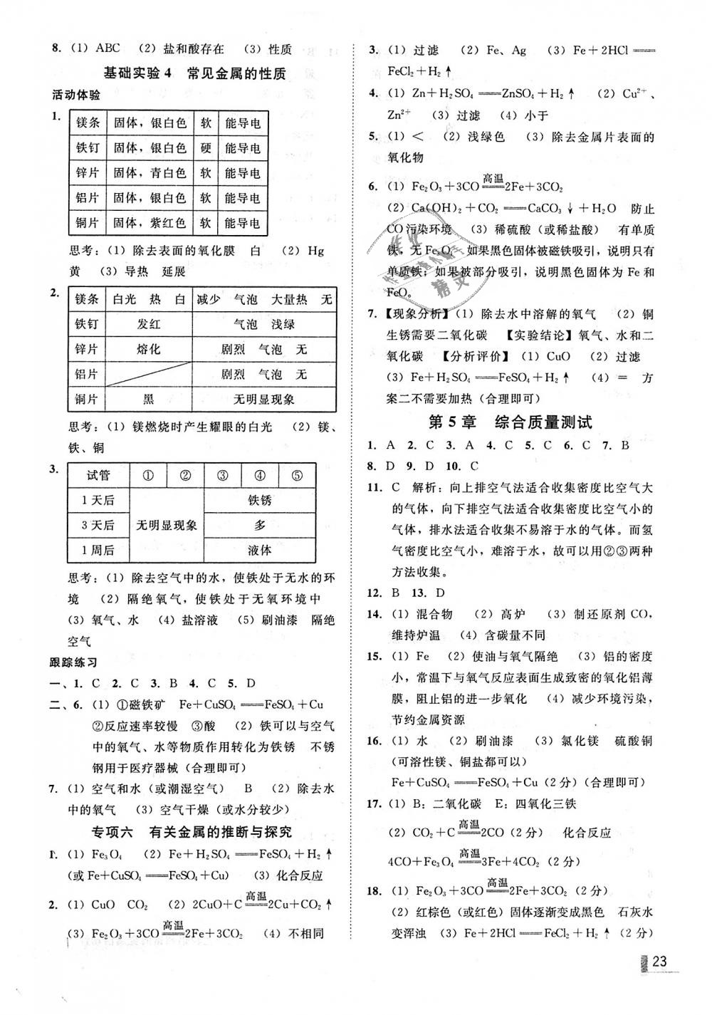 2018年遼寧作業(yè)分層培優(yōu)學(xué)案九年級化學(xué)上冊滬教版 第23頁