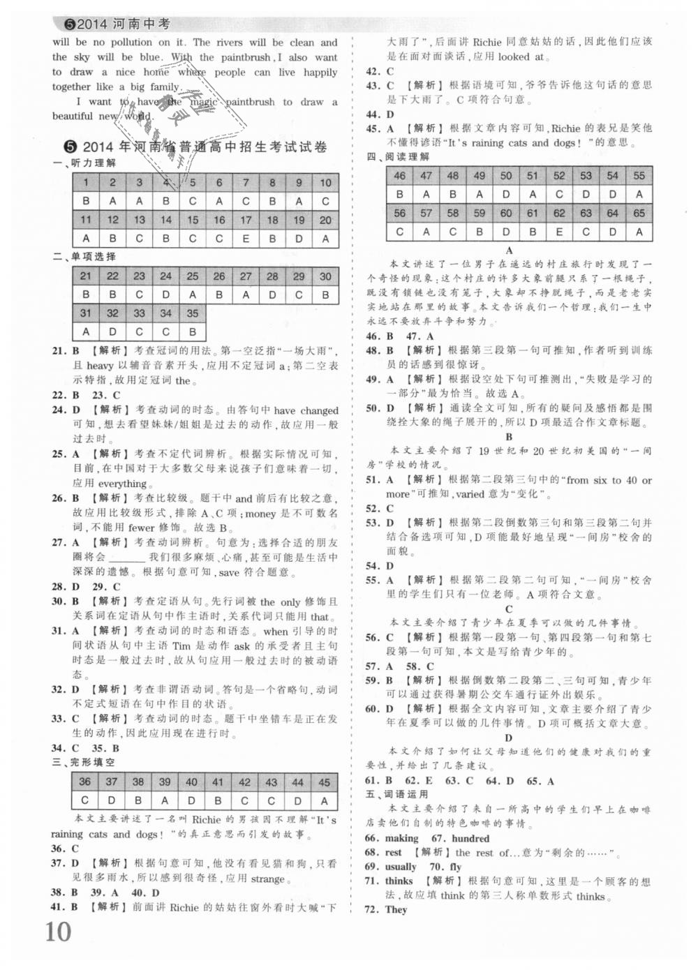 2018年王朝霞河南中考中考真題精編英語(yǔ) 第10頁(yè)