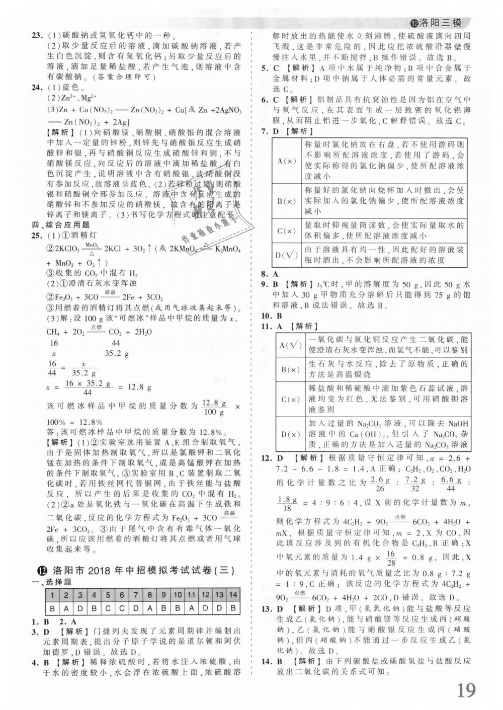 2018年王朝霞河南中考中考真題精編化學(xué) 第19頁