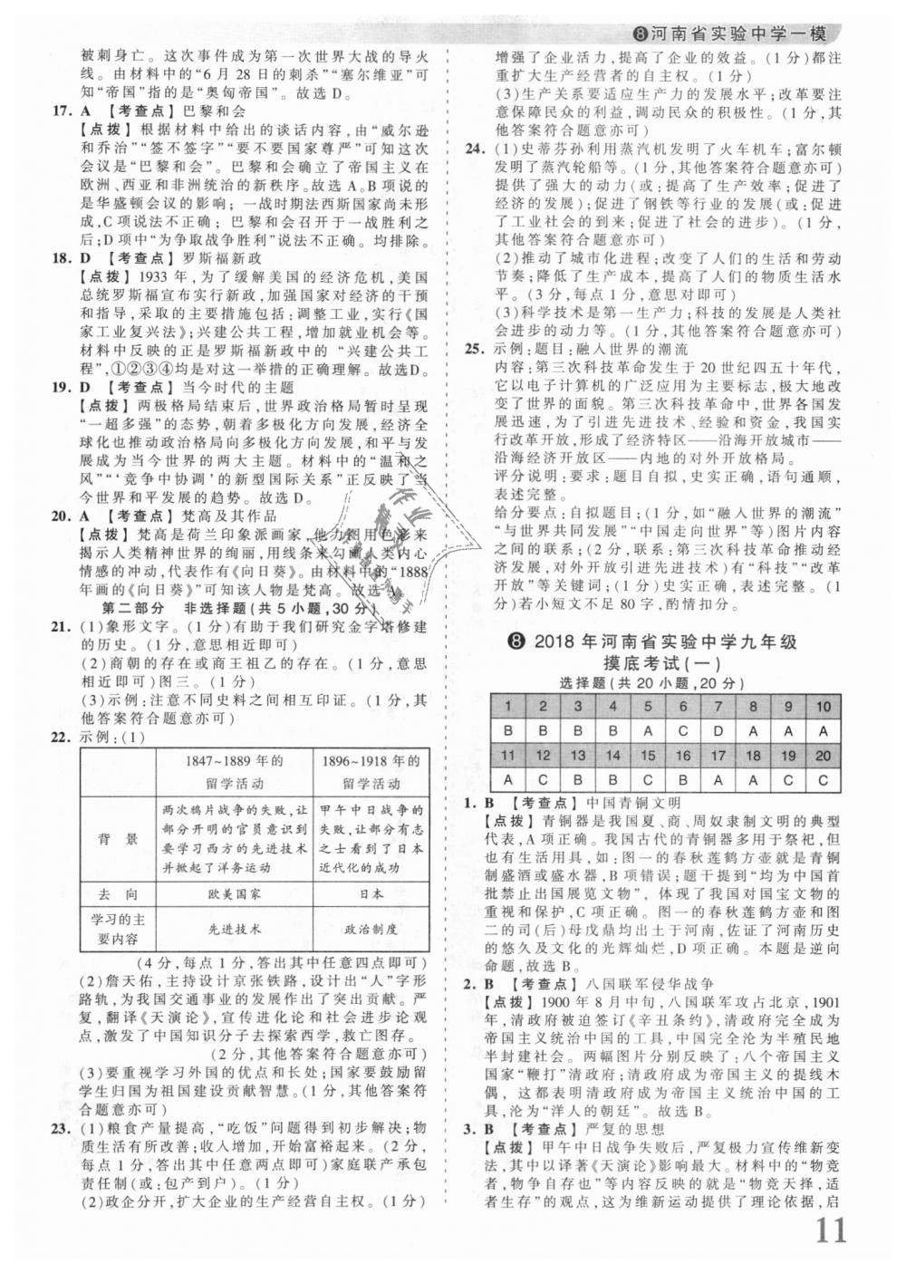 2018年王朝霞河南中考中考真題精編歷史 第11頁