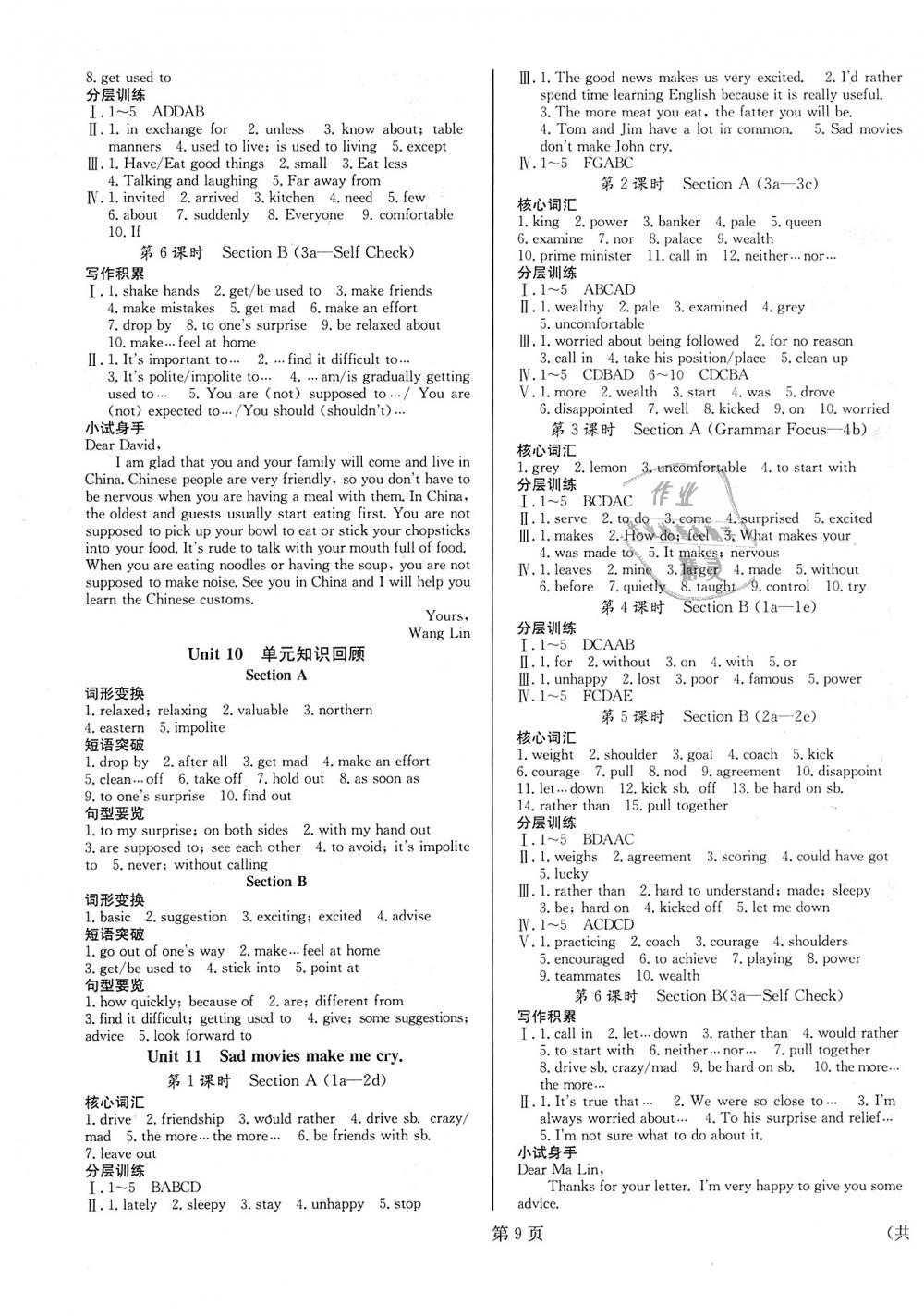 2018年全效學(xué)習(xí)學(xué)業(yè)評價方案九年級英語全一冊人教版 第9頁