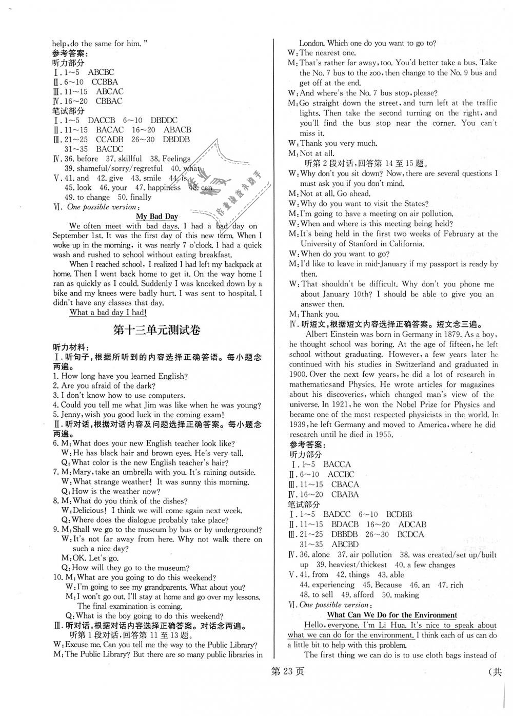 2018年全效學(xué)習(xí)學(xué)業(yè)評價方案九年級英語全一冊人教版 第23頁
