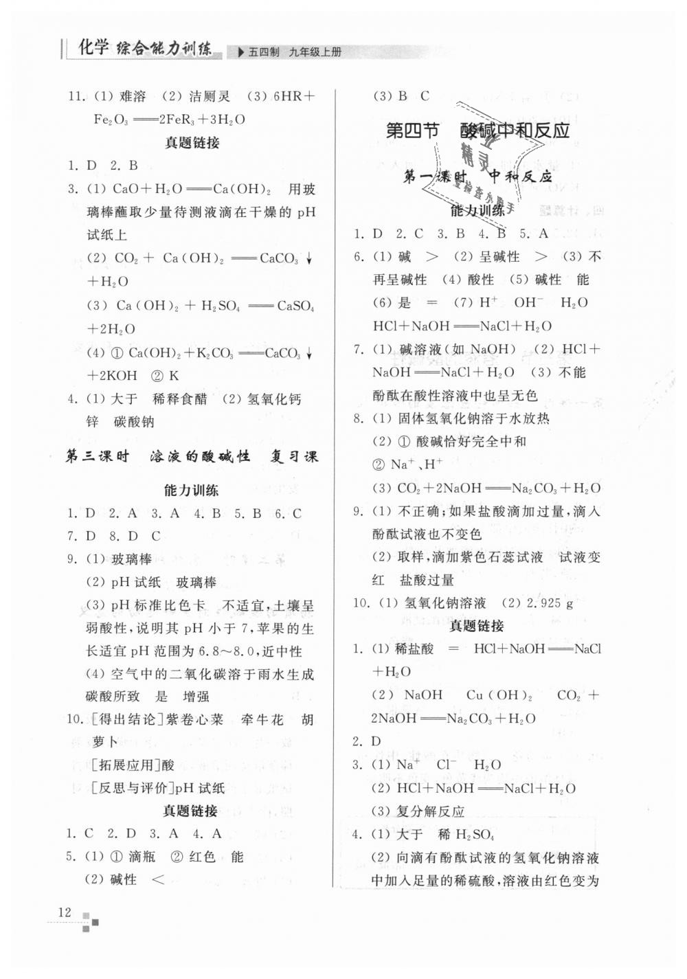 2018年綜合能力訓(xùn)練九年級化學(xué)上冊魯教版五四制 第12頁