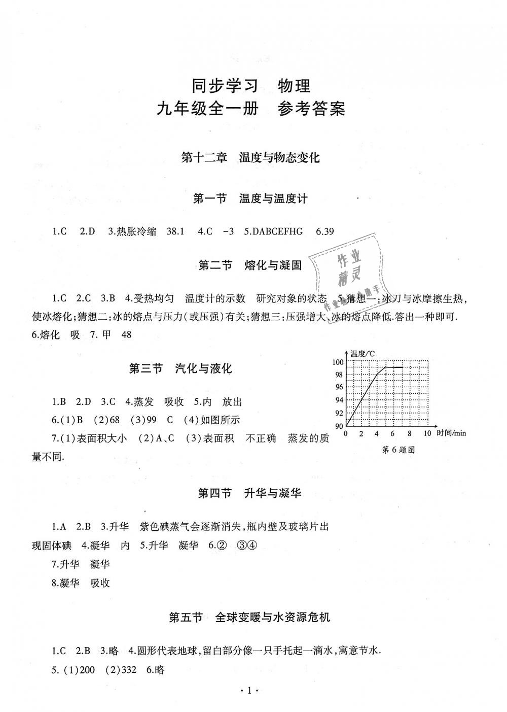 2018年同步學(xué)習(xí)九年級物理全一冊魯教版六三制 第1頁