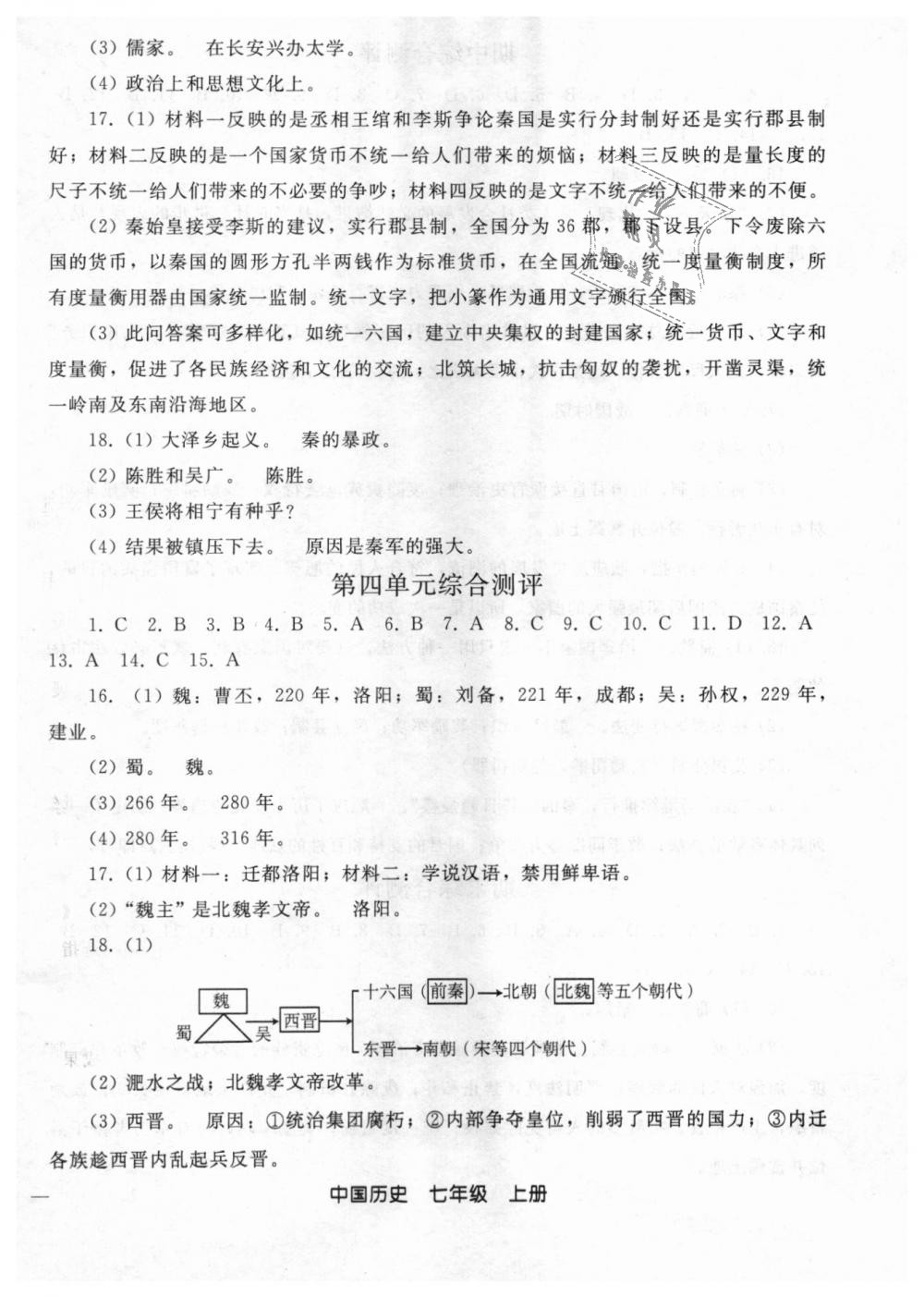 2018年同步輕松練習(xí)七年級(jí)中國(guó)歷史上冊(cè)人教版 第22頁(yè)