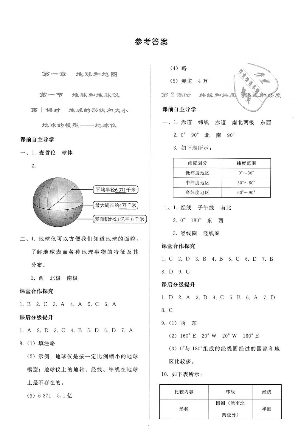 2018年同步輕松練習(xí)七年級(jí)地理上冊人教版 第1頁