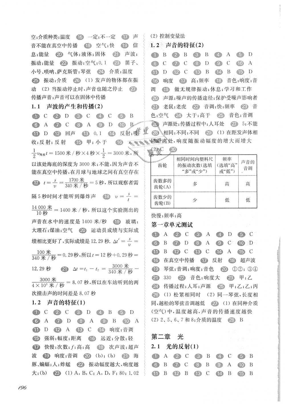 2018年華東師大版一課一練八年級(jí)物理第一學(xué)期 第2頁