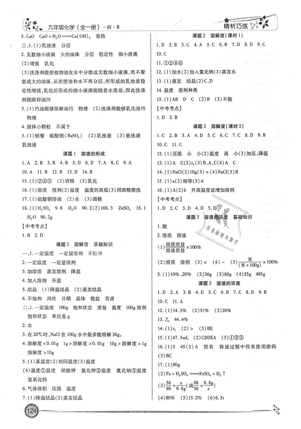 2018年精析巧练阶段性验收与测试化学九年级全一册 第4页