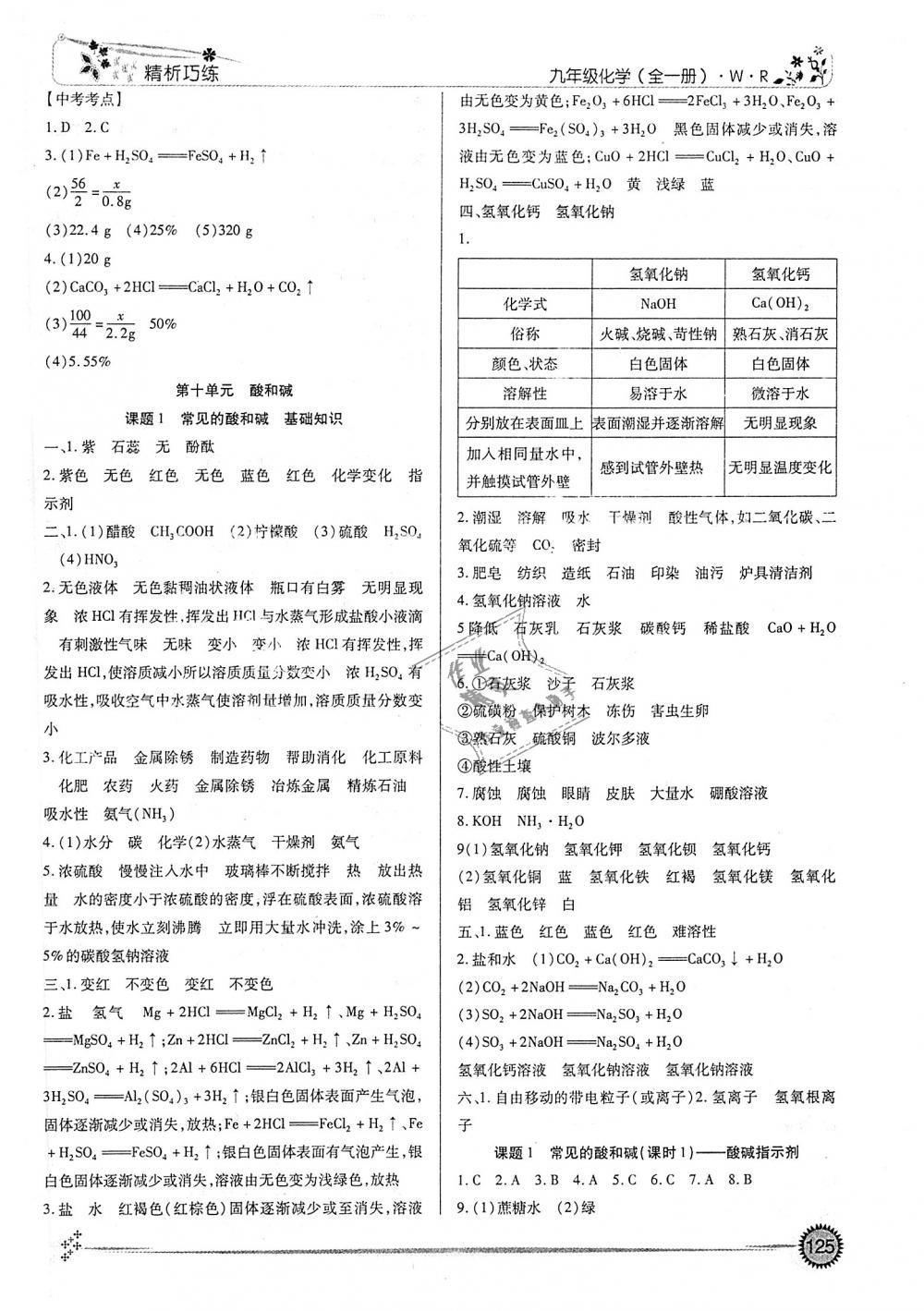 2018年精析巧练阶段性验收与测试化学九年级全一册 第5页