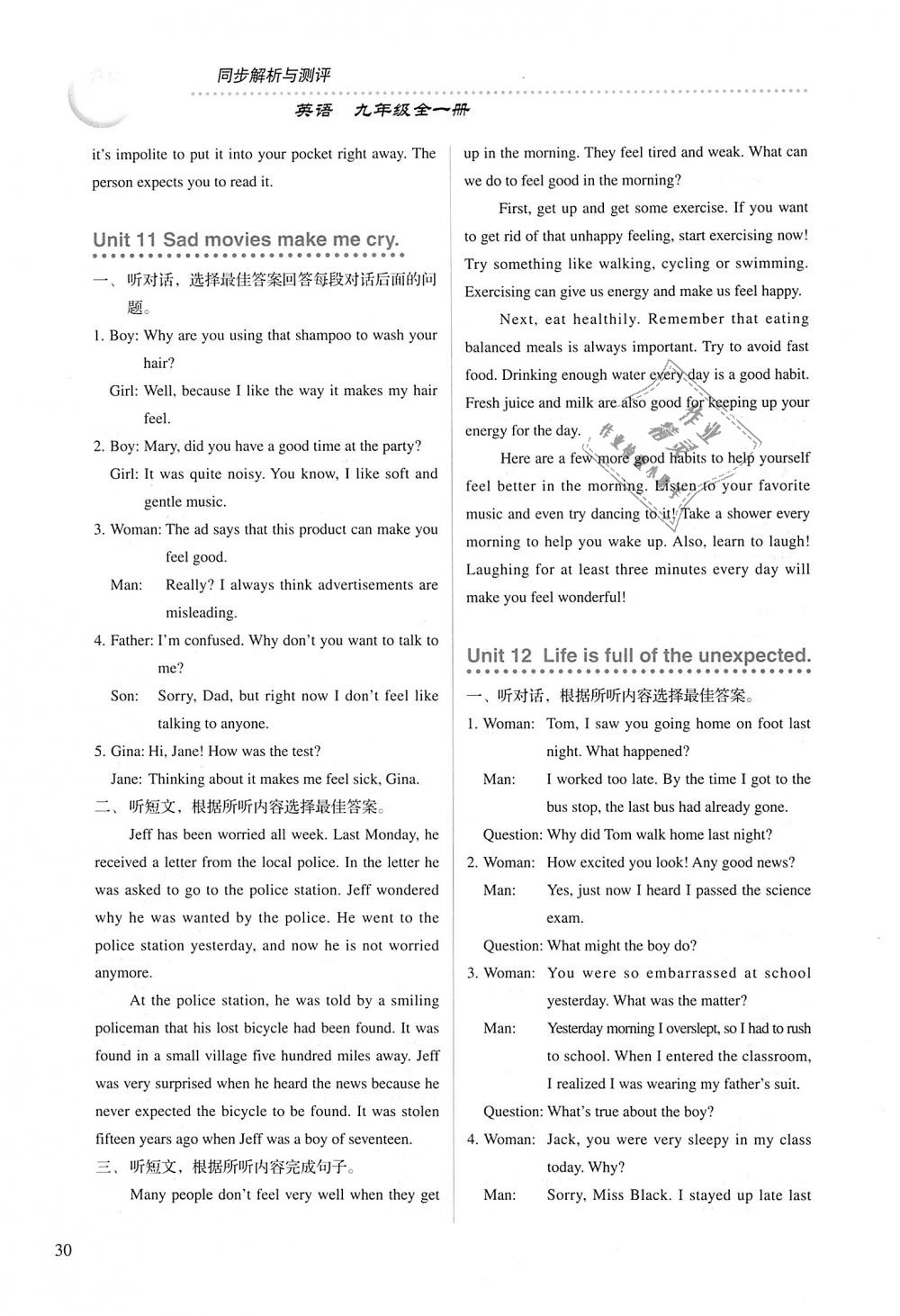 2018年人教金学典同步解析与测评九年级英语全一册人教版 第30页