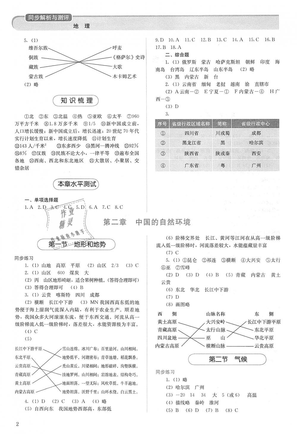 2018年人教金學(xué)典同步解析與測(cè)評(píng)八年級(jí)地理上冊(cè)人教版 第2頁(yè)