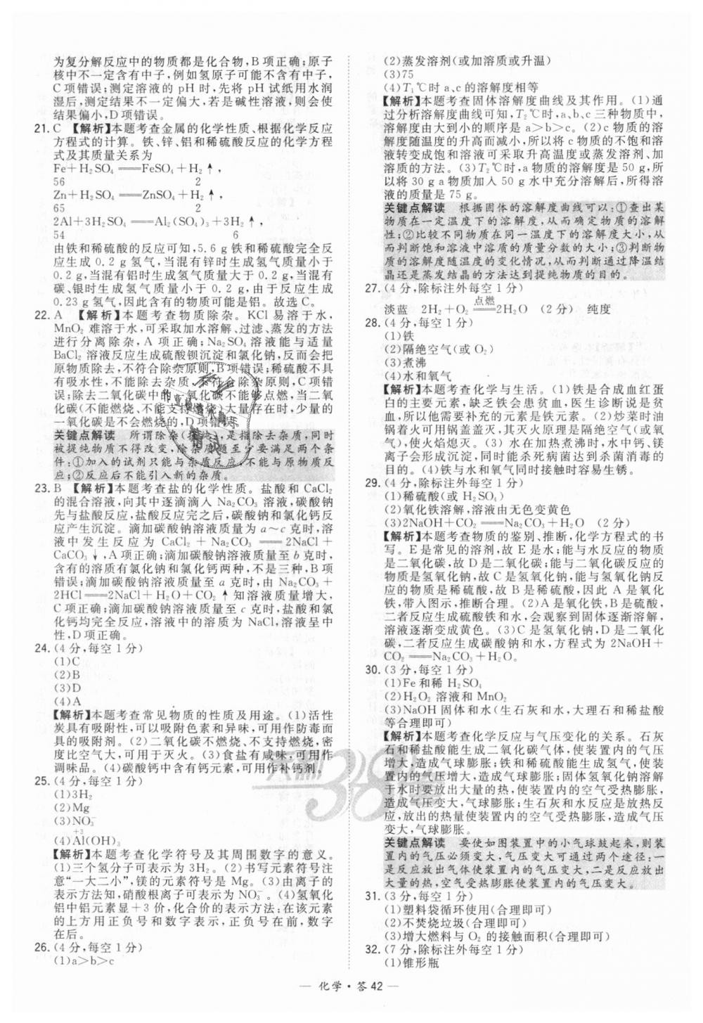 2018年天利38套新課標全國中考試題精選化學 第42頁