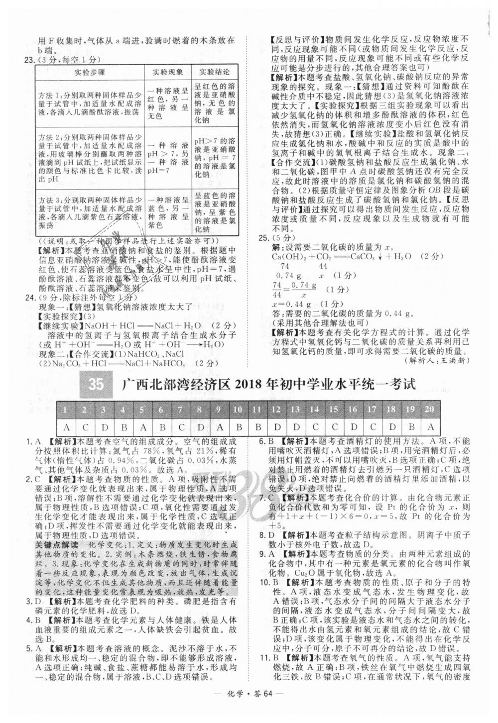 2018年天利38套新課標(biāo)全國中考試題精選化學(xué) 第64頁