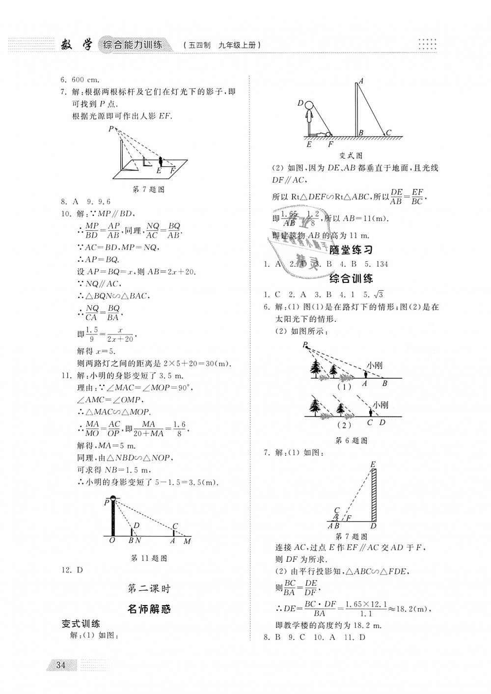 2018年綜合能力訓練九年級數(shù)學上冊魯教版五四制 第33頁