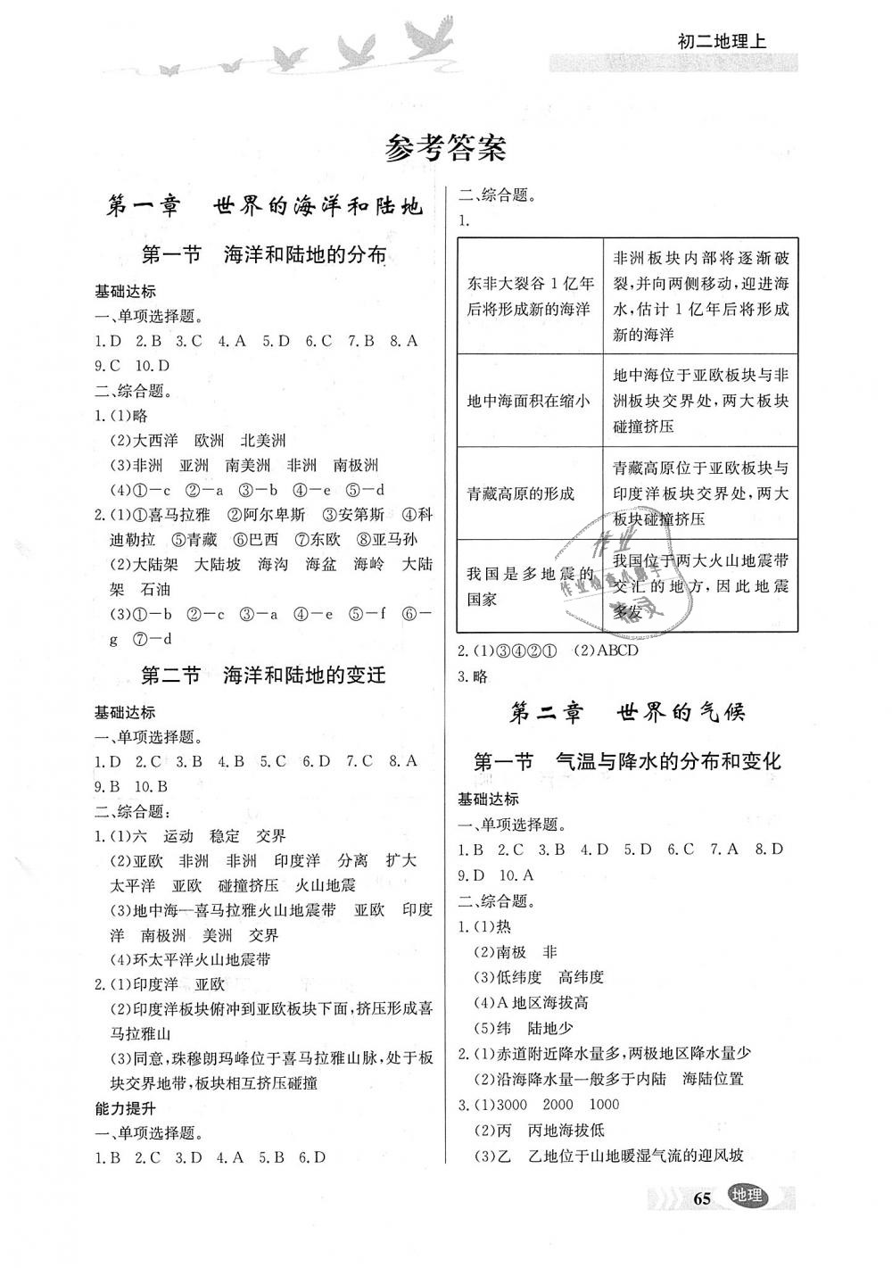 2018年同步檢測(cè)三級(jí)跳初二地理上冊(cè) 第1頁(yè)