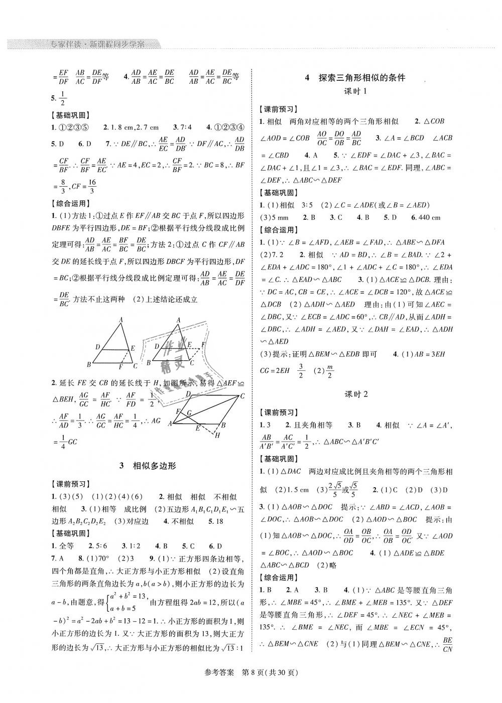 2018年新课程同步学案九年级数学全一册北师大版 第8页