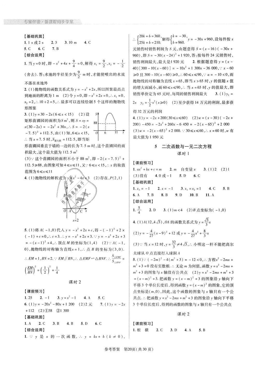 2018年新課程同步學(xué)案九年級(jí)數(shù)學(xué)全一冊(cè)北師大版 第20頁(yè)