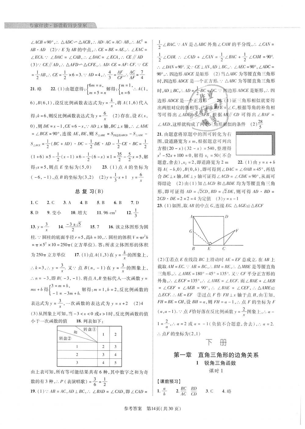 2018年新課程同步學案九年級數學全一冊北師大版 第14頁