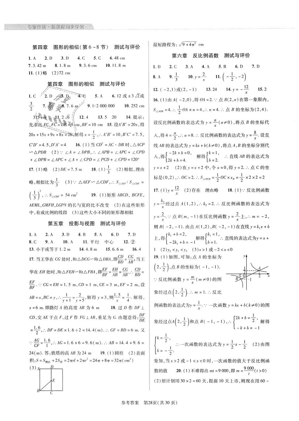 2018年新課程同步學案九年級數學全一冊北師大版 第28頁