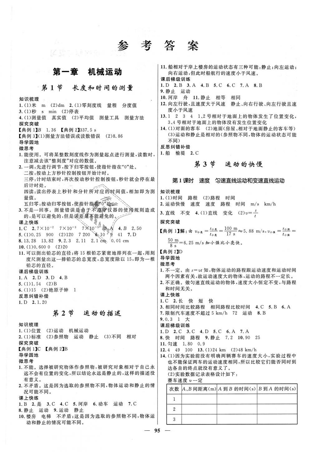 2018年奪冠百分百新導(dǎo)學(xué)課時(shí)練八年級(jí)物理上冊(cè)人教版 第1頁(yè)