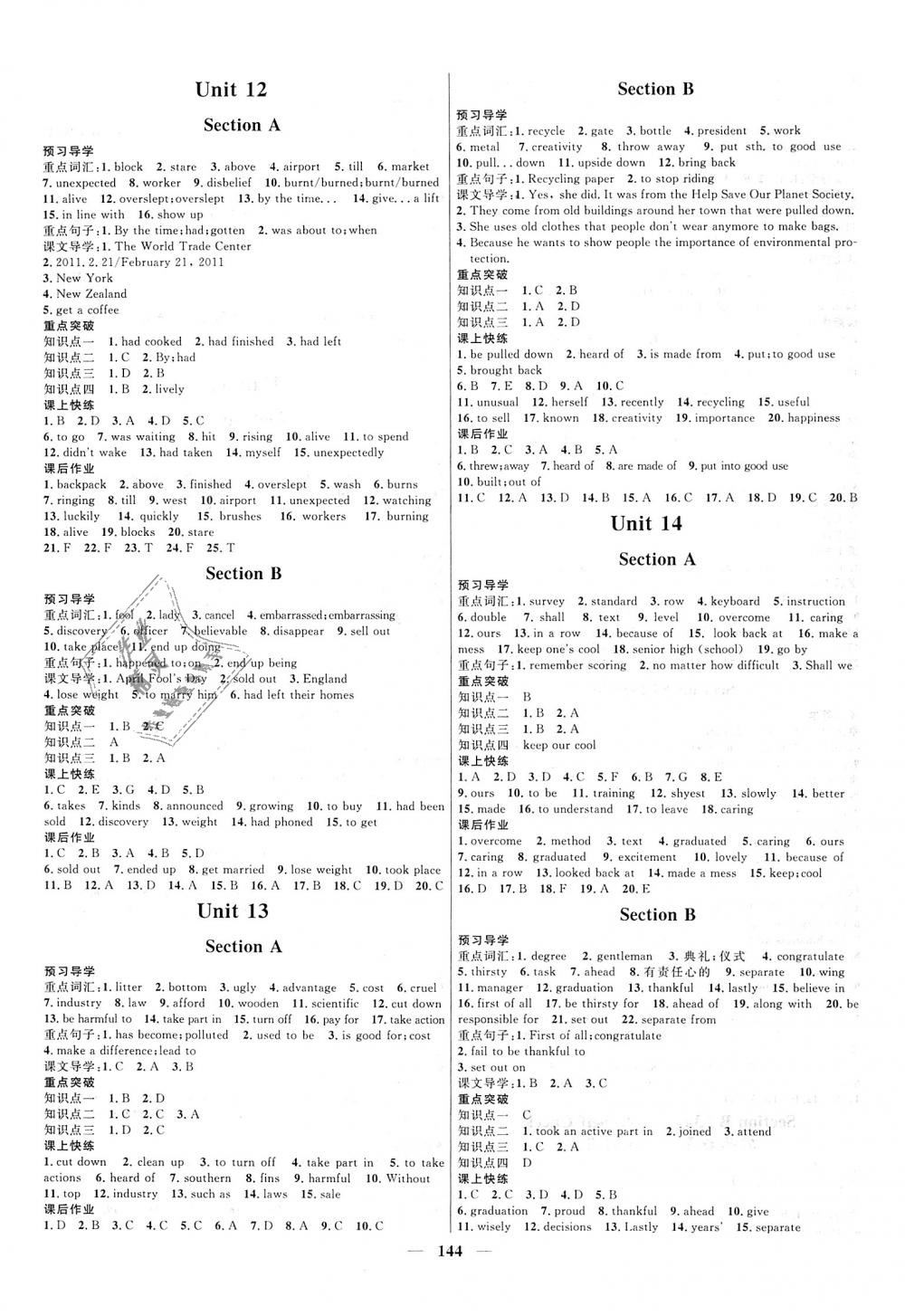 2018年奪冠百分百新導(dǎo)學(xué)課時練九年級英語全一冊人教版 第10頁