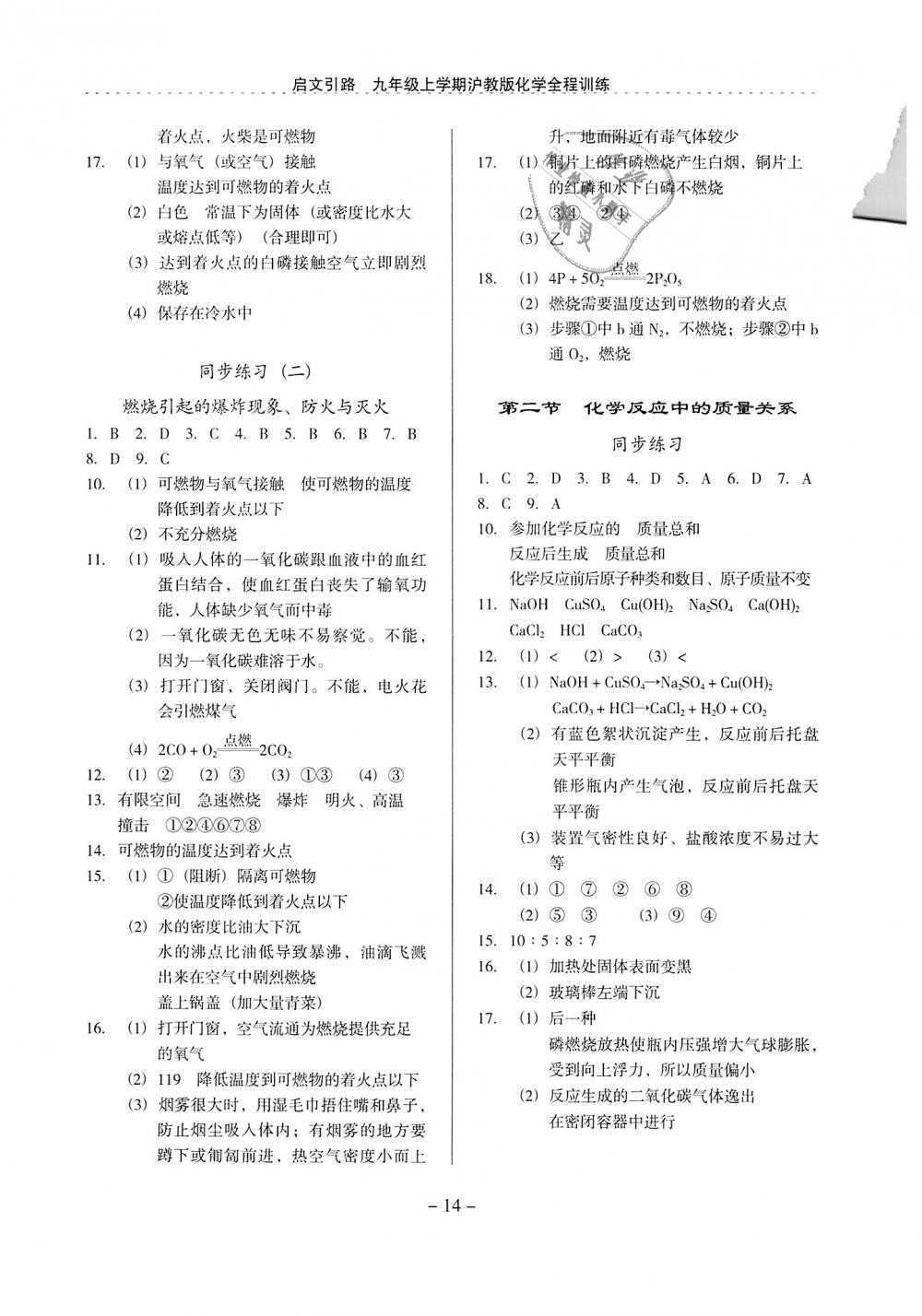 2018年启文引路九年级化学上册沪教版 第14页