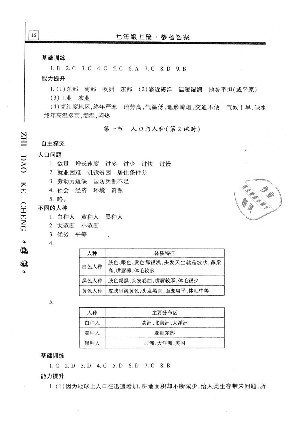 2018年自主學(xué)習(xí)指導(dǎo)課程七年級(jí)地理上冊(cè)人教版 第16頁(yè)