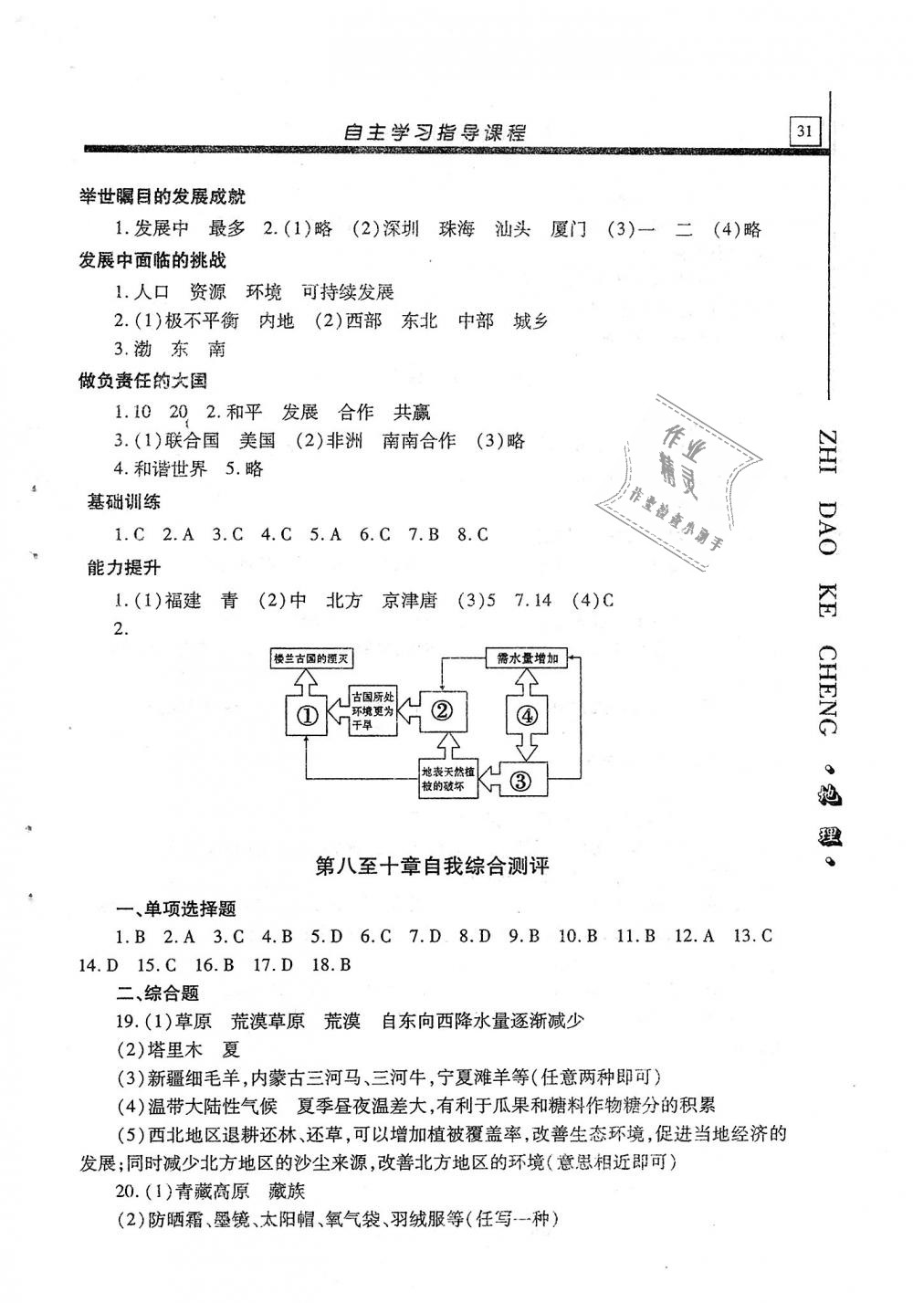 2018年自主学习指导课程八年级地理全一册 第31页