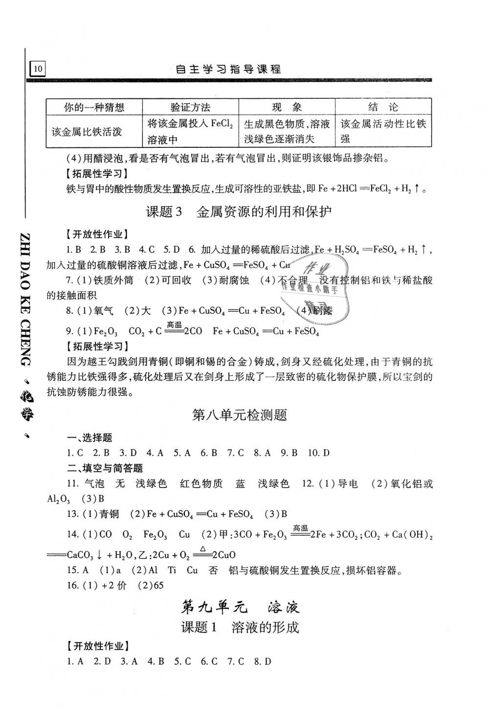 2018年自主學(xué)習(xí)指導(dǎo)課程九年級(jí)化學(xué)全一冊(cè) 第10頁