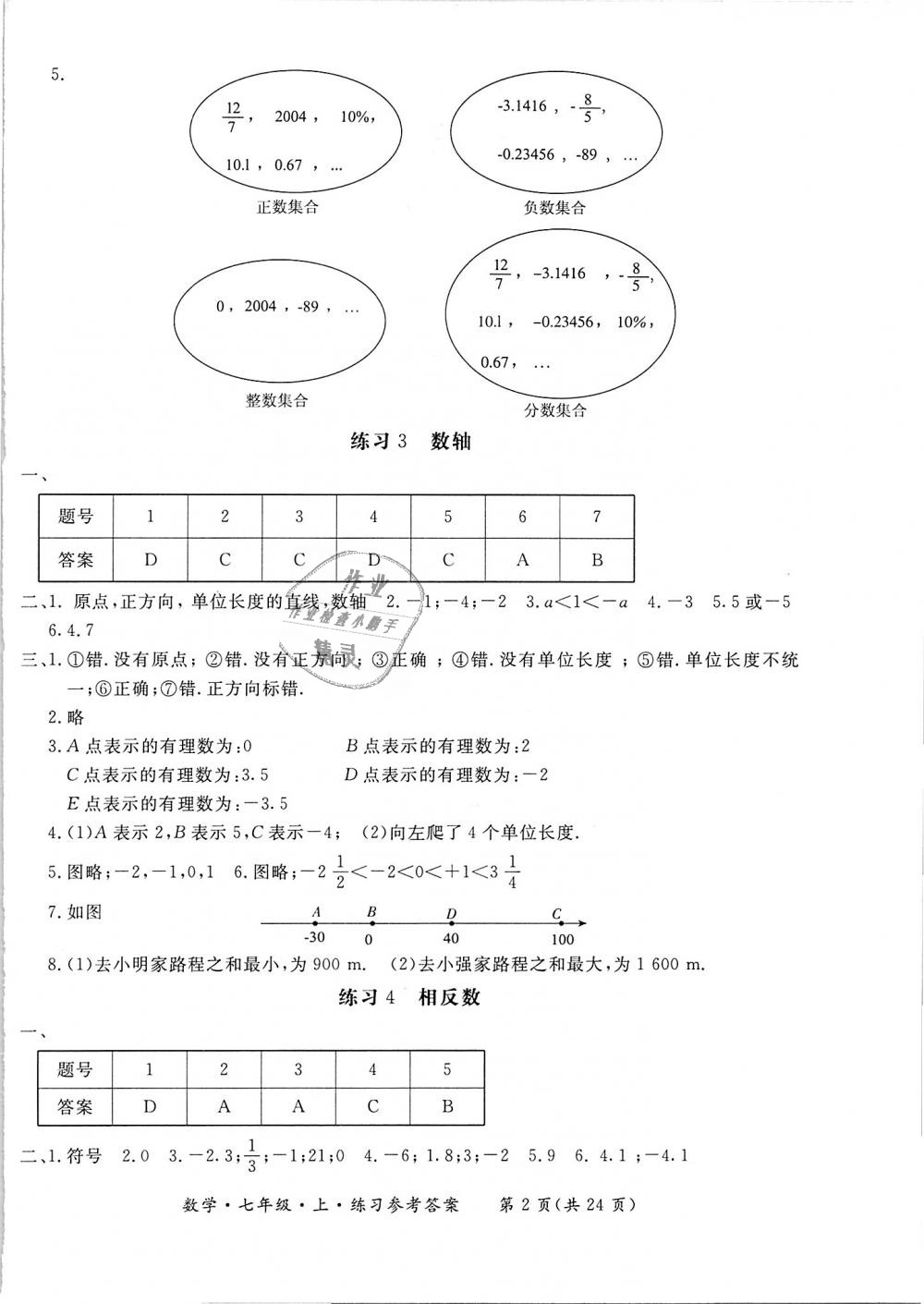 2018年新課標形成性練習與檢測七年級數(shù)學上冊 第2頁