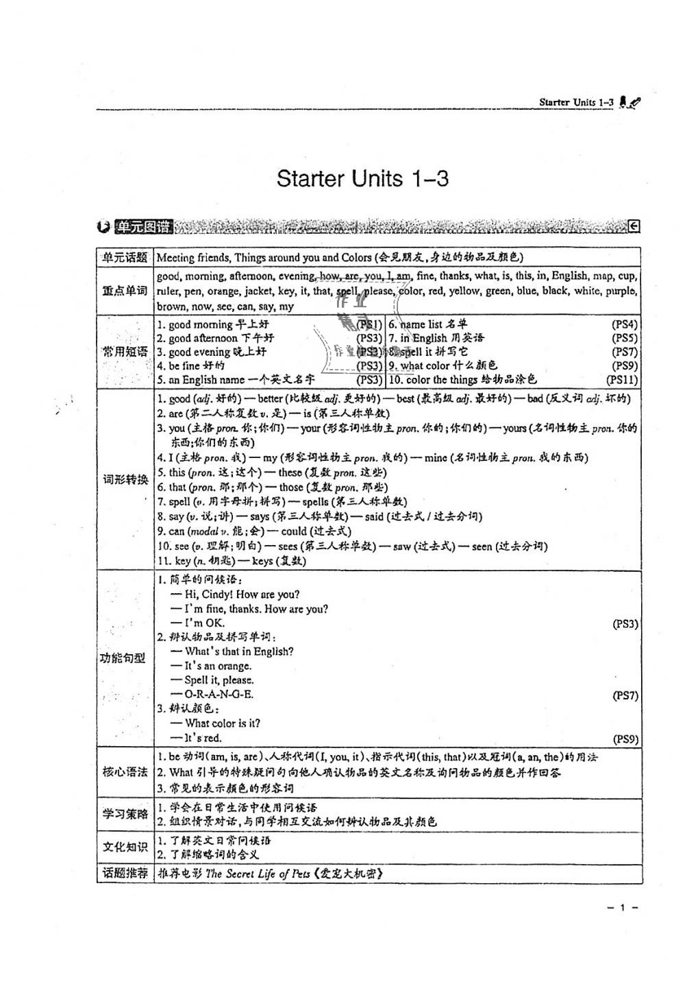 2018年單元導(dǎo)練七年級英語上冊人教版 第1頁