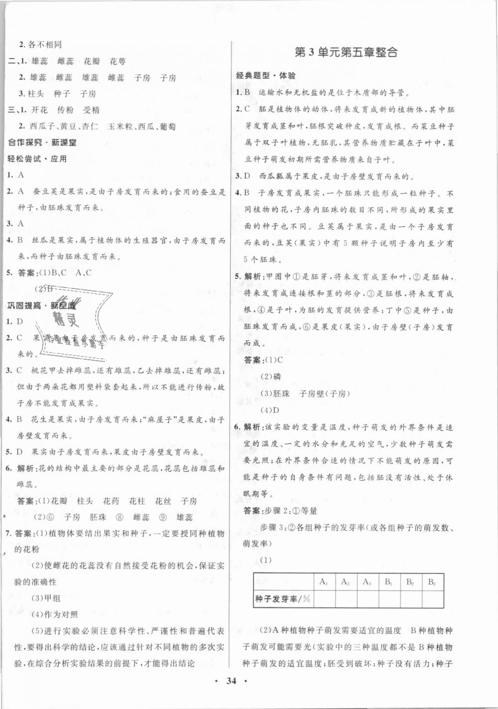 2018年南方新課堂金牌學(xué)案七年級生物學(xué)上冊蘇教版 第10頁