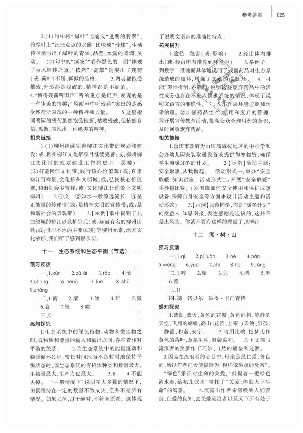 2018年基礎(chǔ)訓(xùn)練九年級語文全一冊蘇教版大象出版社 第25頁