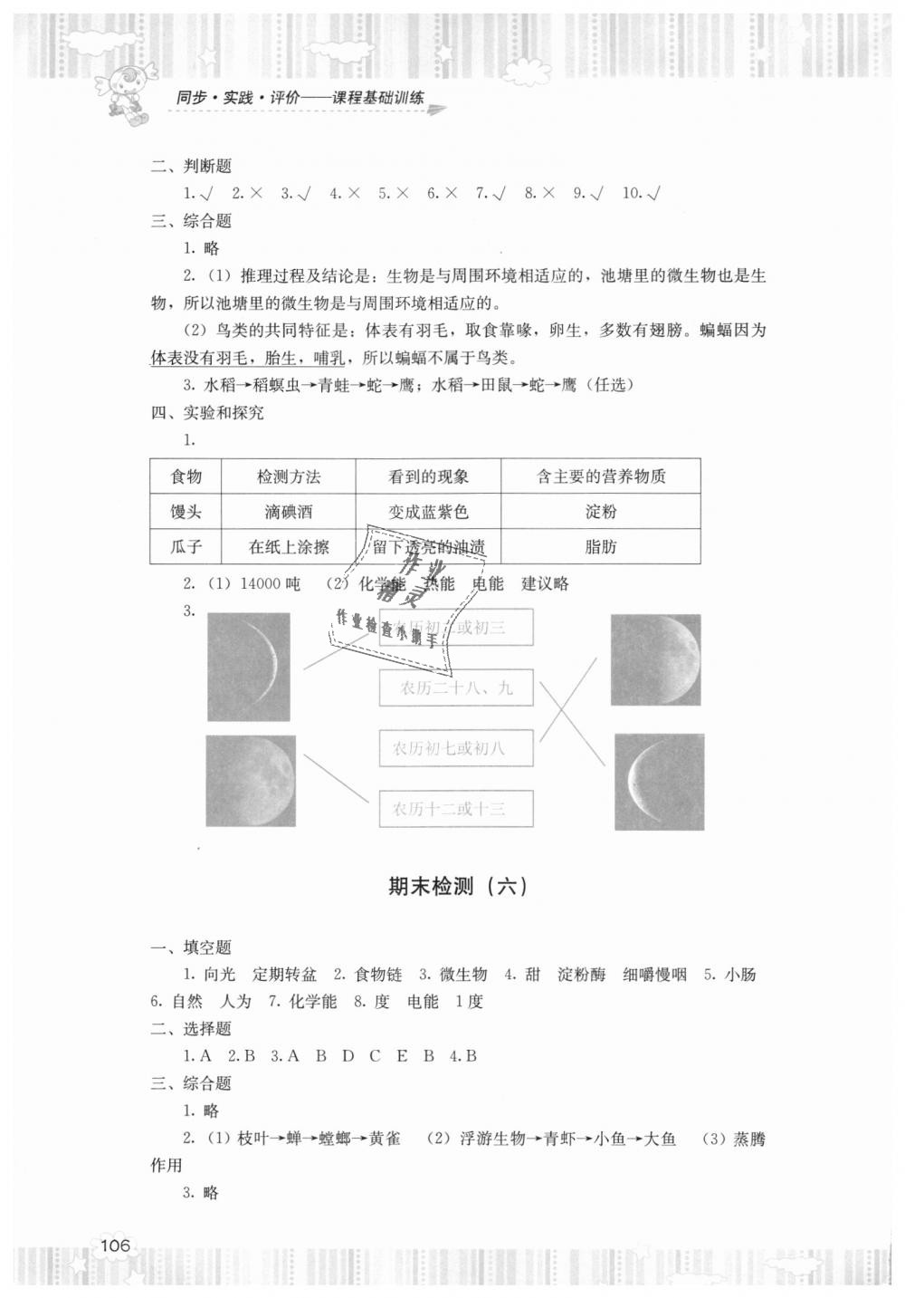 2018年課程基礎(chǔ)訓(xùn)練六年級科學(xué)上冊湘科版湖南少年兒童出版社 第8頁