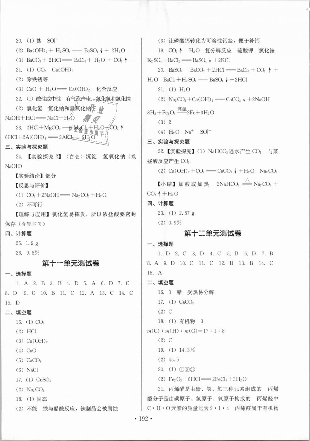 2018年新練習鞏固方案九年級化學全一冊人教版 第16頁