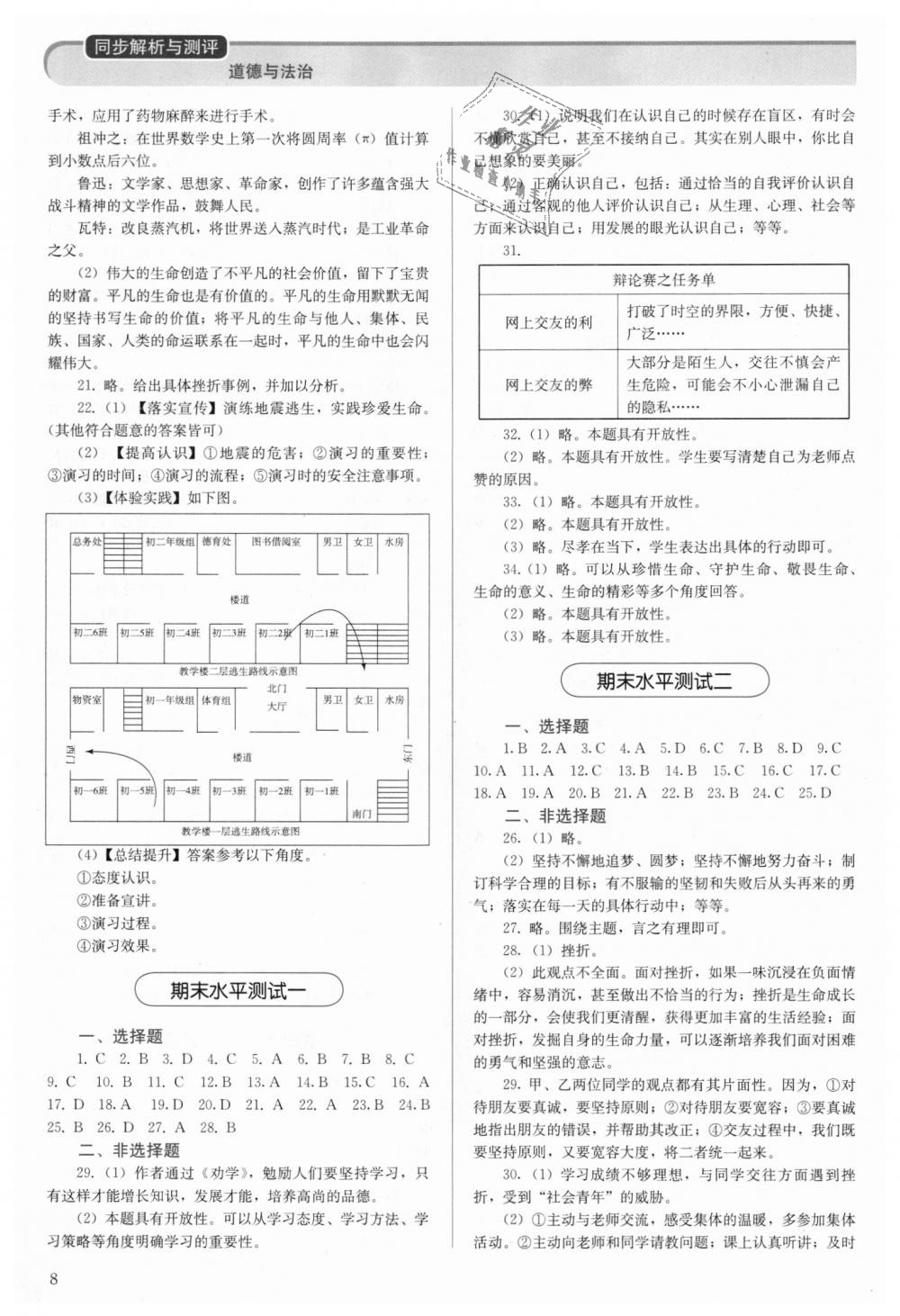 2018年人教金學(xué)典同步解析與測評七年級道德與法治上冊人教版 第8頁