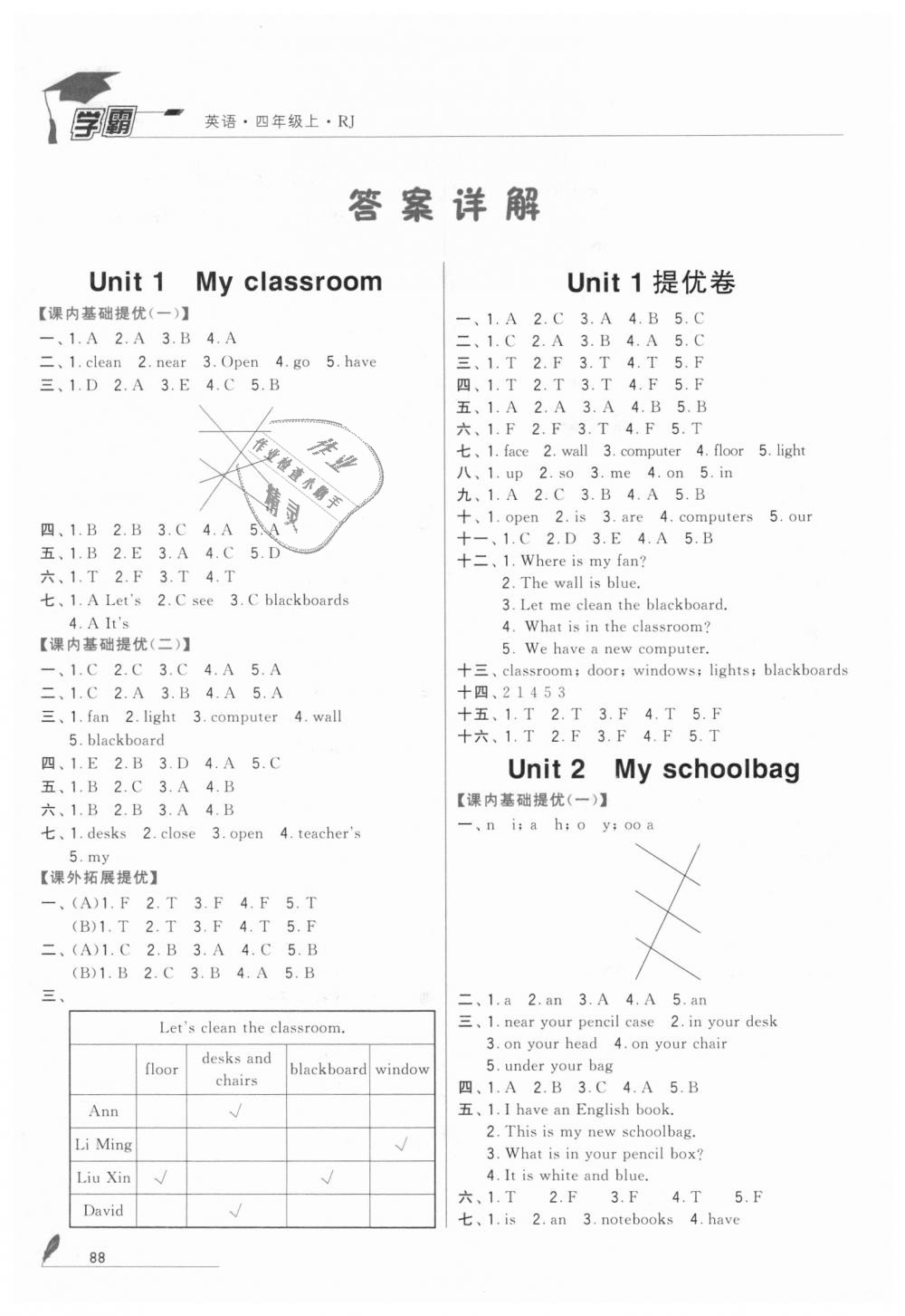 2018年經(jīng)綸學(xué)典學(xué)霸四年級英語上冊人教版 第1頁