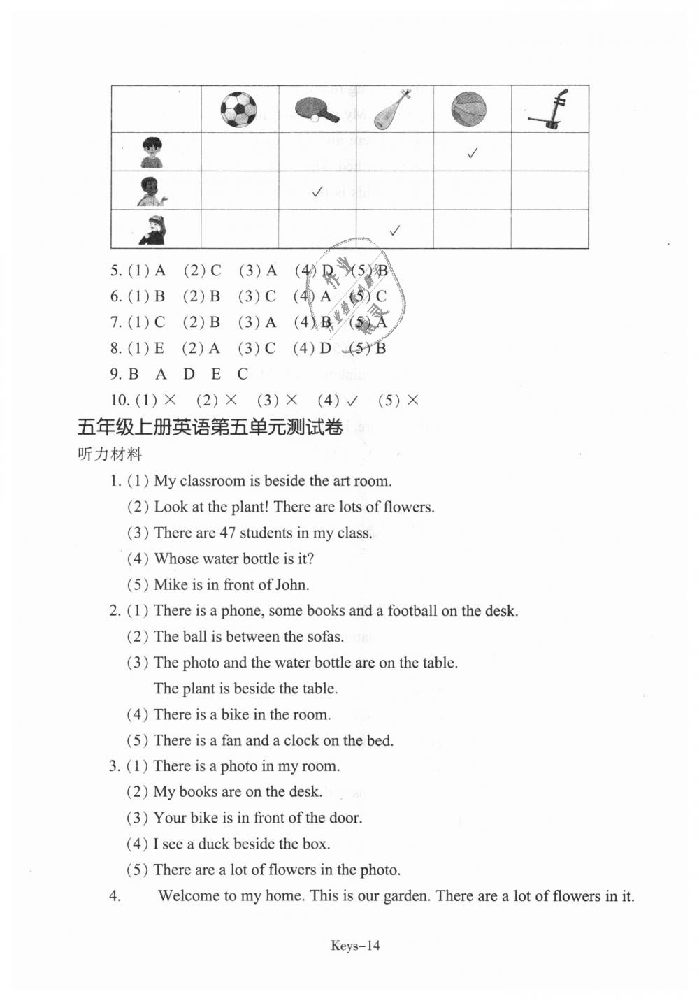 2018年每課一練小學(xué)英語五年級(jí)上冊(cè)人教版浙江少年兒童出版社 第14頁