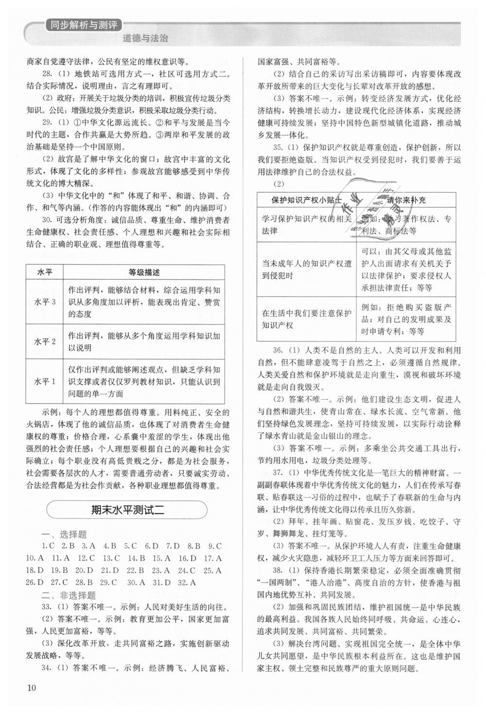 2018年人教金學典同步解析與測評九年級道德與法治上冊人教版 第10頁