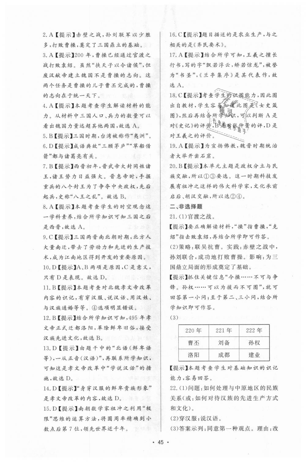 2018年新課程學(xué)習(xí)與檢測七年級歷史上冊人教版 第21頁