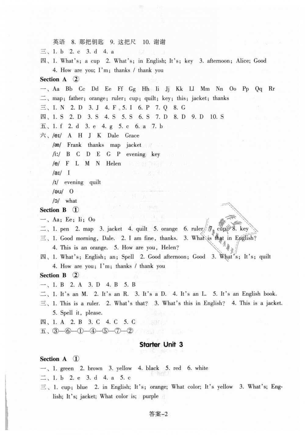 2018年每課一練七年級(jí)英語(yǔ)上冊(cè)人教版浙江少年兒童出版社 第2頁(yè)