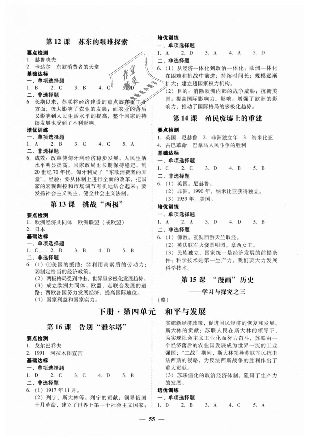 2018年南粤学典学考精练九年级历史全一册北师大版 第10页