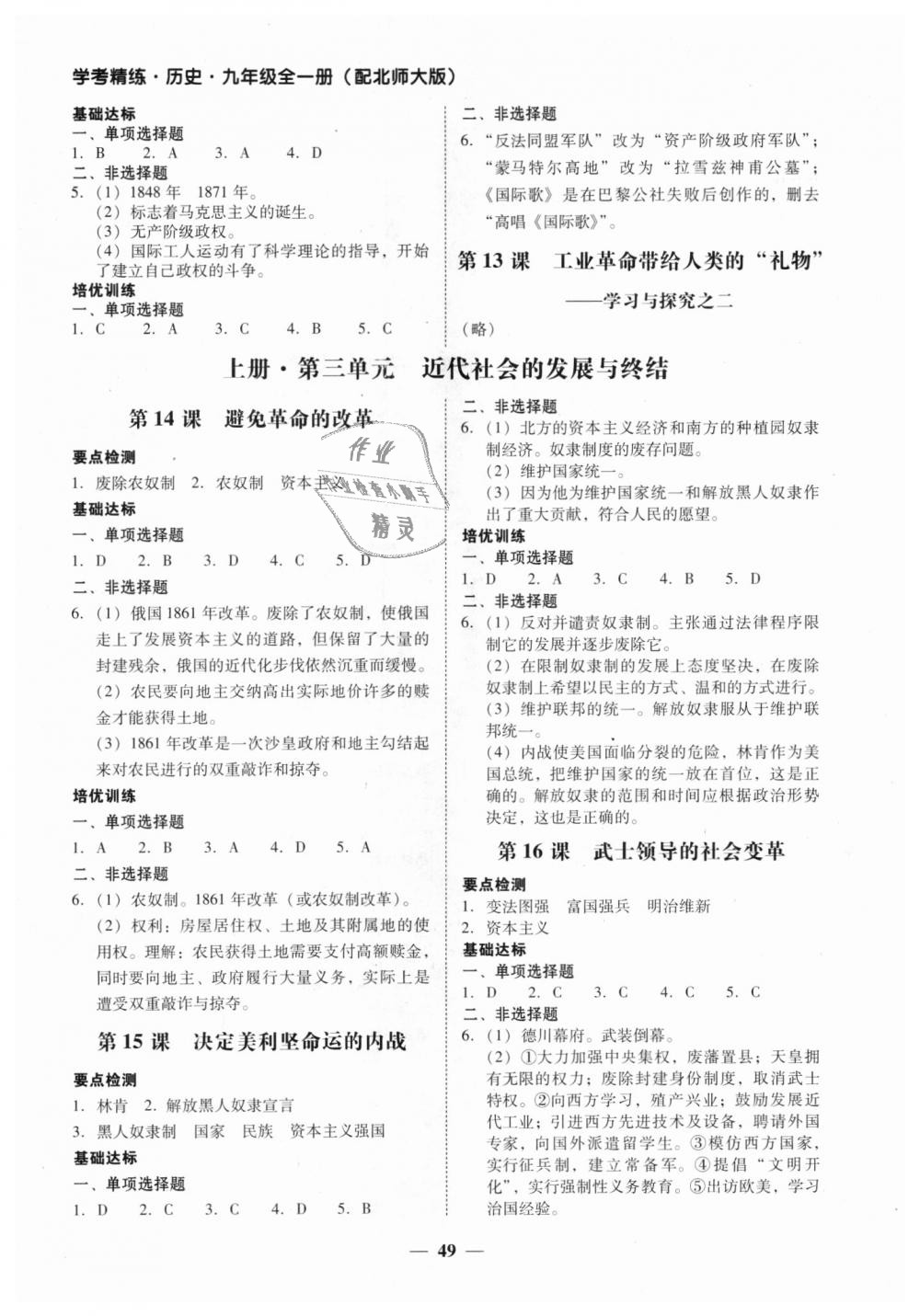 2018年南粤学典学考精练九年级历史全一册北师大版 第4页