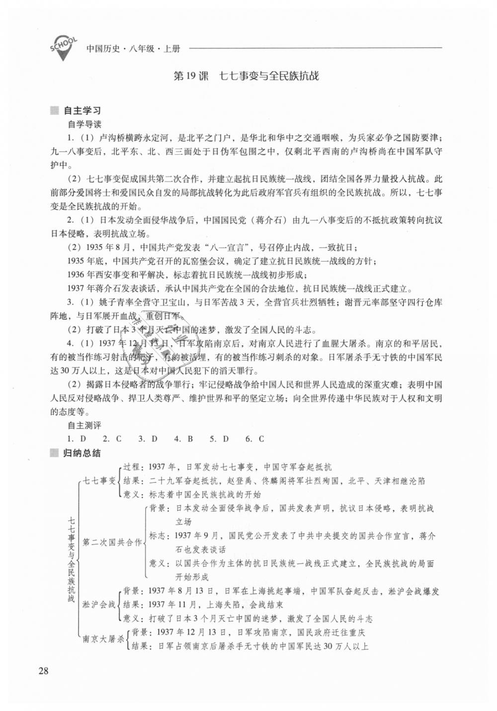 2018年新課程問題解決導(dǎo)學(xué)方案八年級中國歷史上冊人教版 第28頁