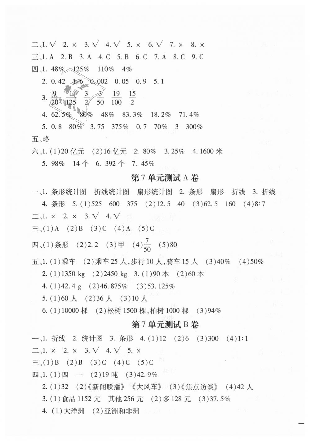 2018年世超金典三維達(dá)標(biāo)自測(cè)卷六年級(jí)數(shù)學(xué)學(xué)期人教版 第7頁