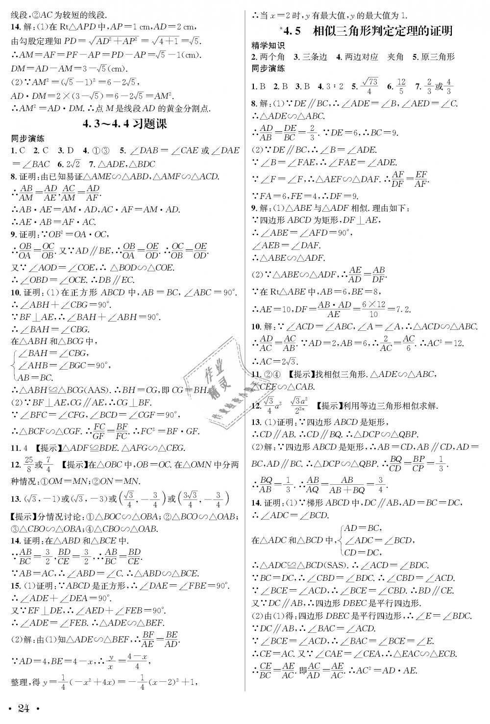 2018年蓉城學霸九年級數(shù)學全一冊北師大版 第24頁