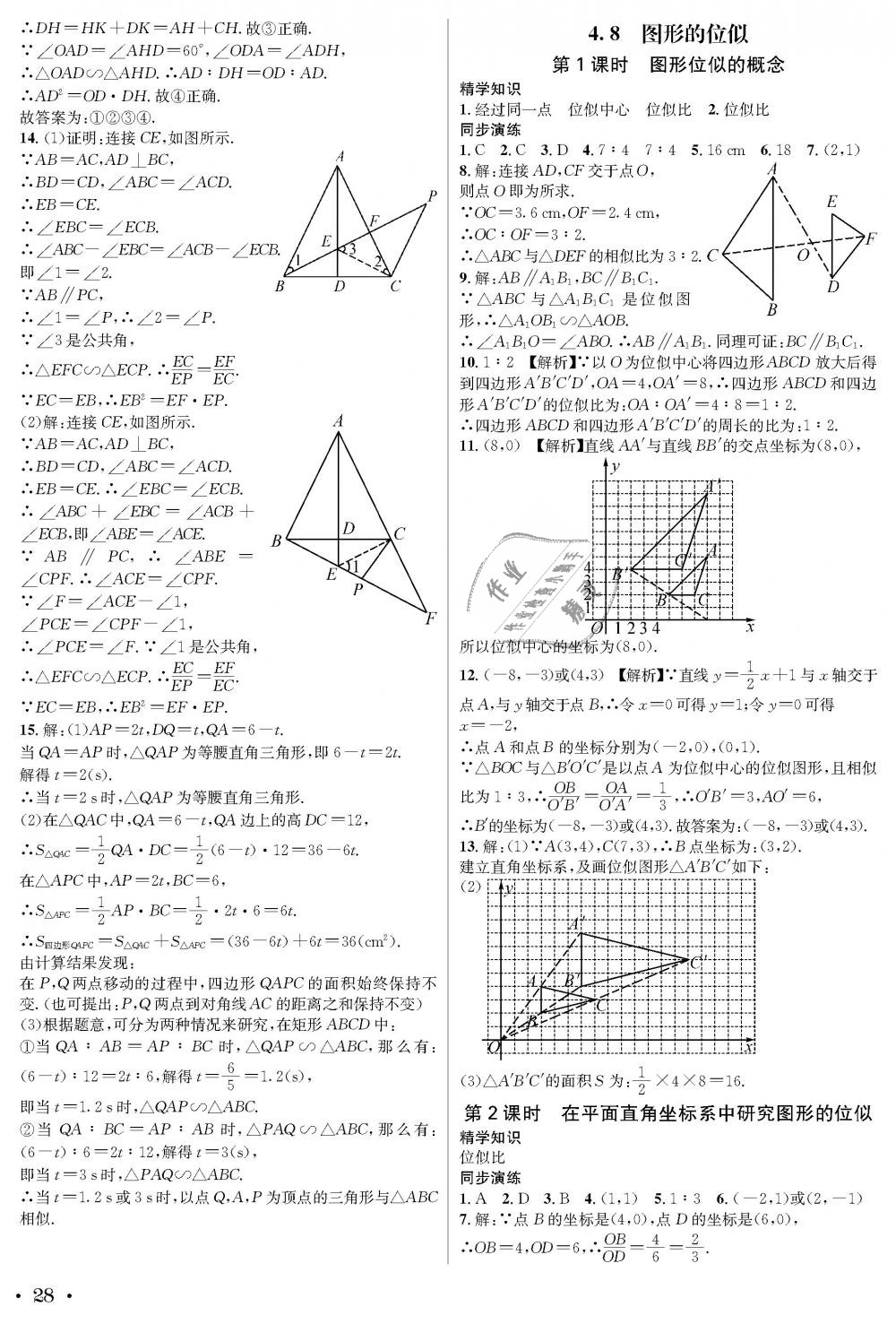 2018年蓉城学霸九年级数学全一册北师大版 第28页